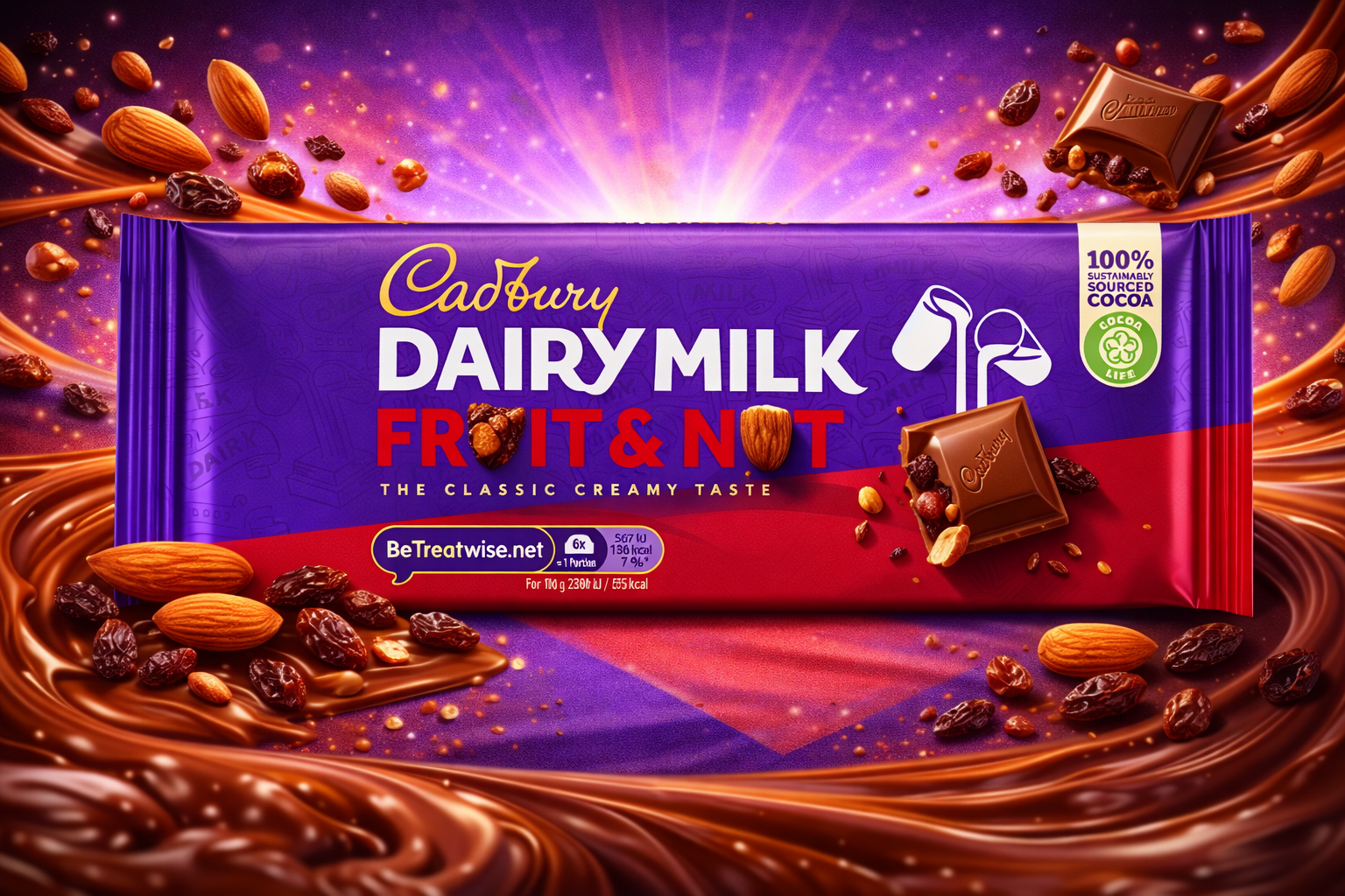 CADBURY DAIRY MILK WITH FRUIT & NUT 18τμχ*110γρ.