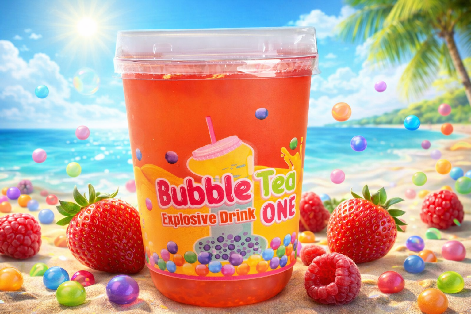 Bubble Tea Φράουλα & Βατόμουρο 440ml
