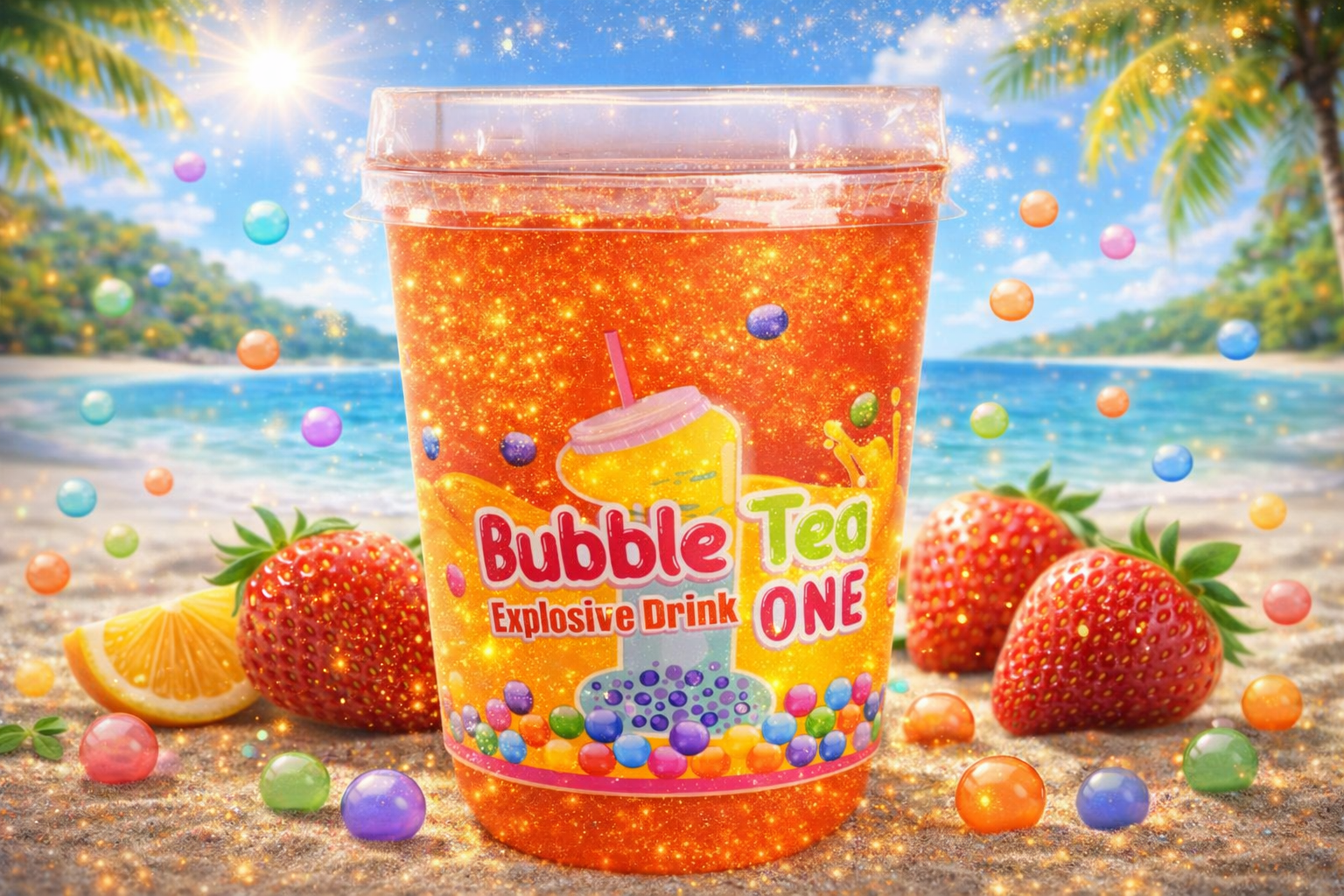 Bubble Tea Gold Φράουλα 440ml