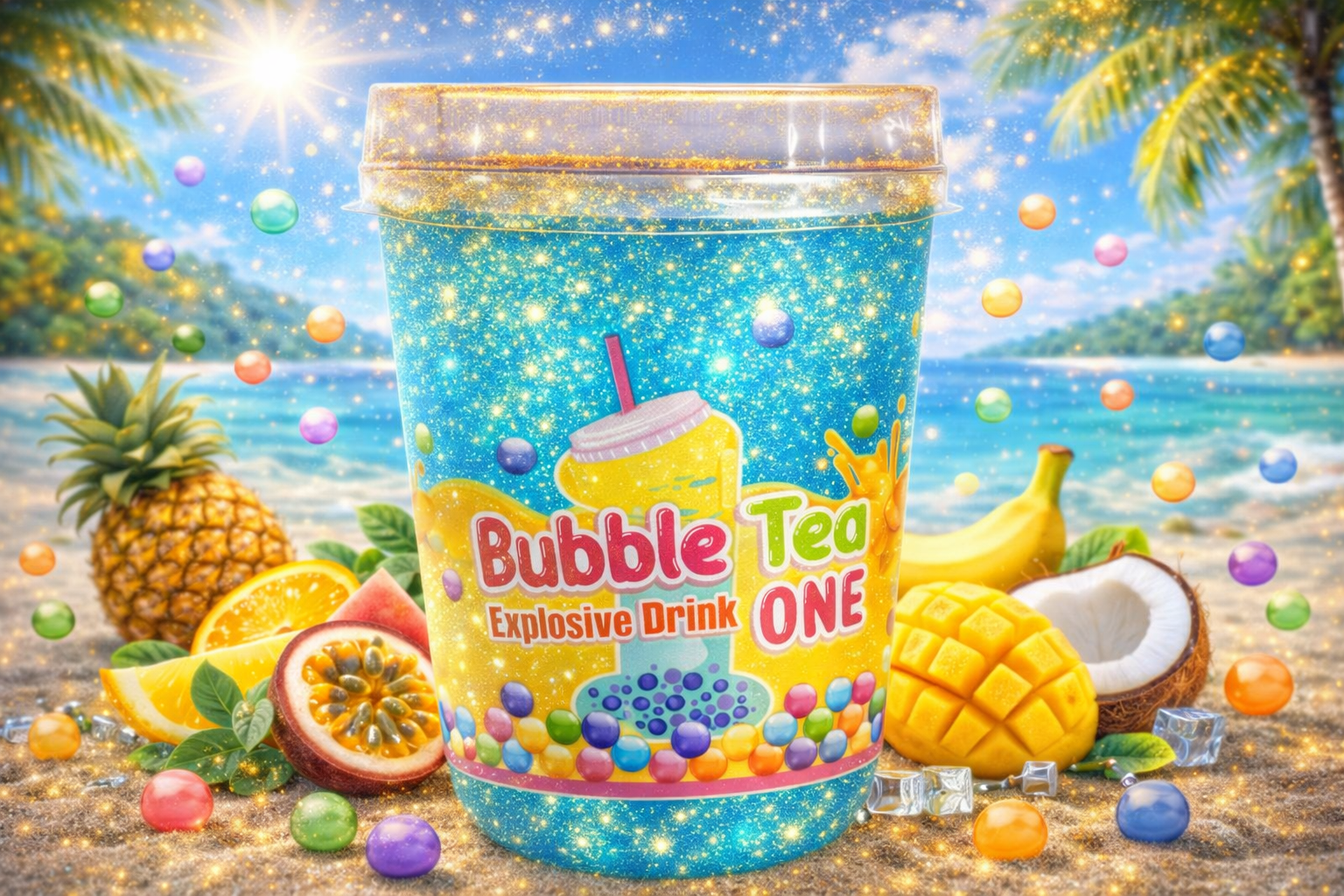 Bubble Tea Gold Τροπικά φρούτα 440ml