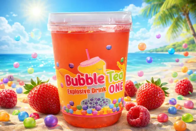 Bubble Tea Φράουλα & Βατόμουρο 440ml